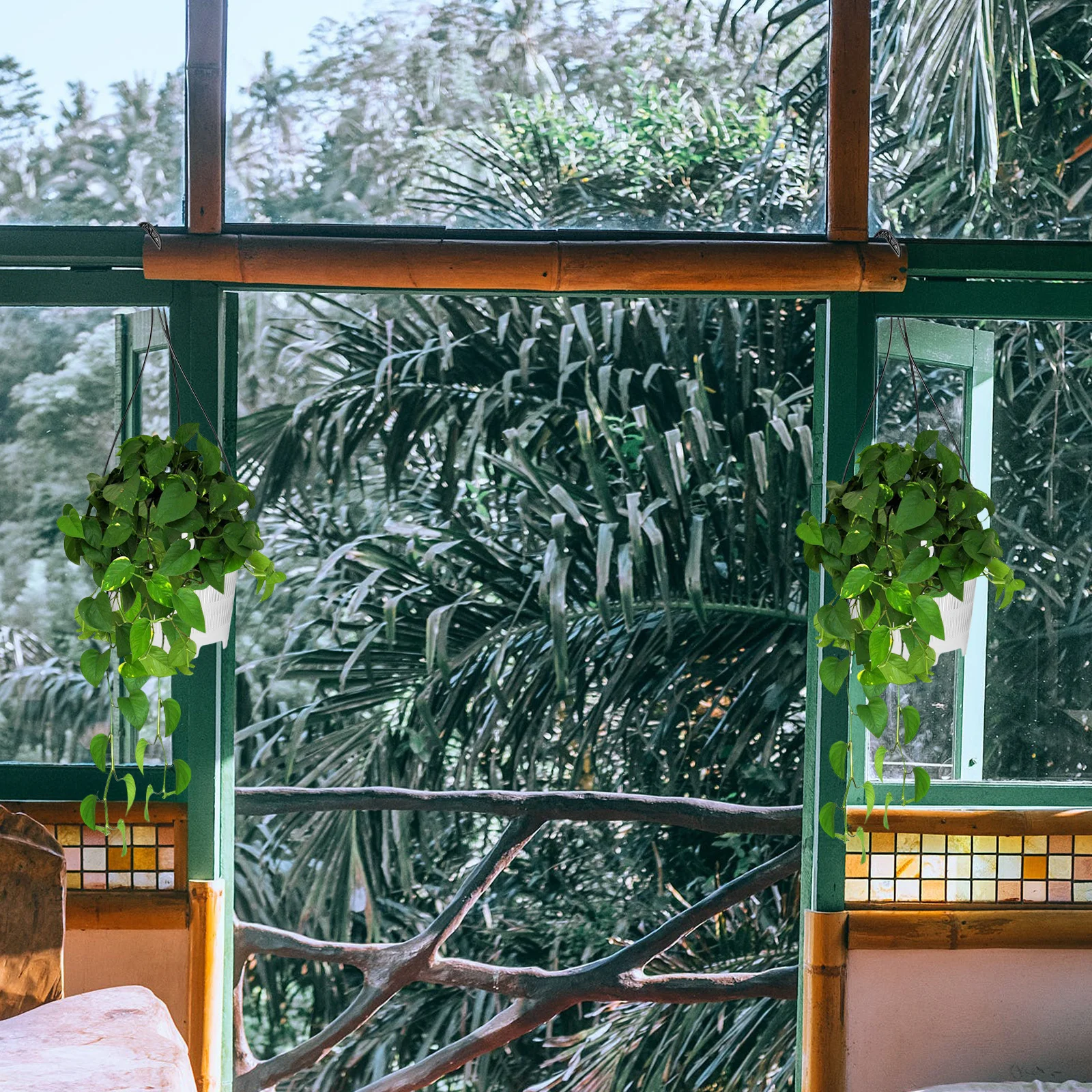 

4Sets Hanging Orchid Pot Plastic Indoor Lightweight Planter for Home Office Balcony Garden Decoration Orchid Pot