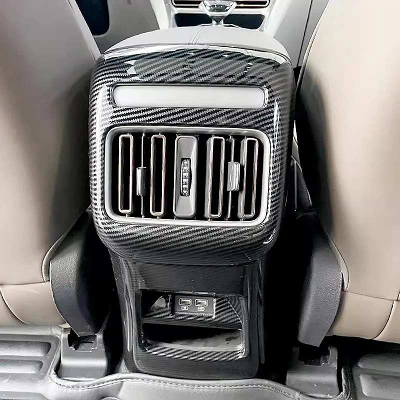 

Цвет углеродного волокна, задние розетки для кондиционера, декоративная рамка, накладка для BYD Song Pro 2023, Стайлинг, аксессуары для интерьера