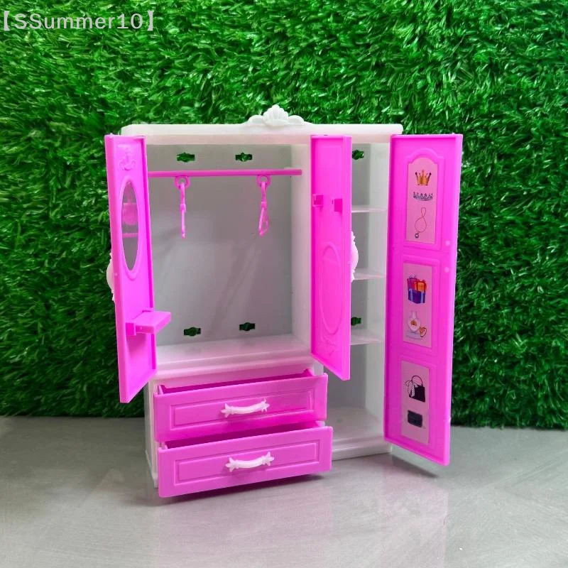 

【SSummer10】1Pcs Mini Simulation Plastic Wardrobe For Dolls House Decor Accessories Dollhouse Miniature Wardrobe Model【SS】