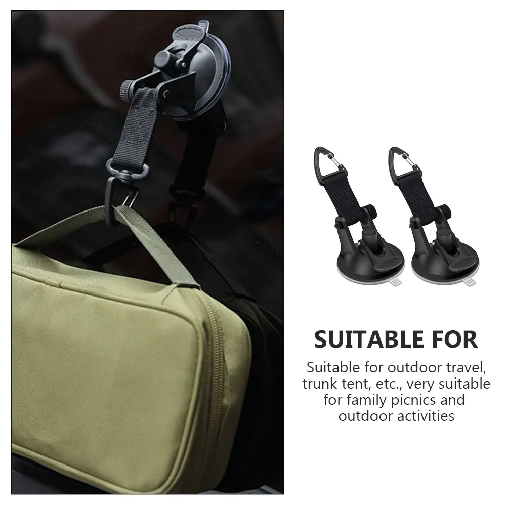 

2 Pcs Mug Outdoor Travel Suction Cup Hook Nylon Webbing Shower Hooks for inside