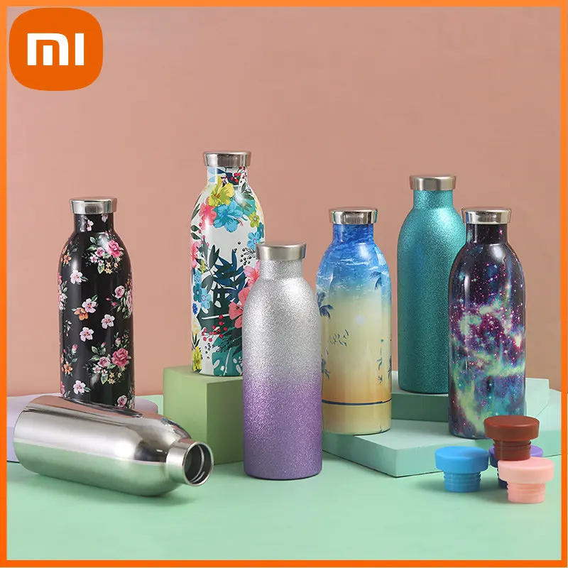 

Термокружки Xiaomi 304, бутылка для воды из нержавеющей стали, сохраняет тепло и холод, двухслойная бутылка для молока большой емкости для занятий спортом на открытом воздухе