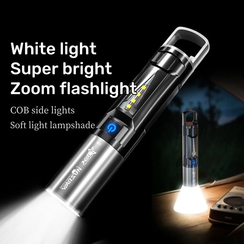 

W7000 LED Flashlight 800 Lumens High Brightness Flashlight Waterproo Dustproof Type-c Fast Charging Super Bright LED Flashlight