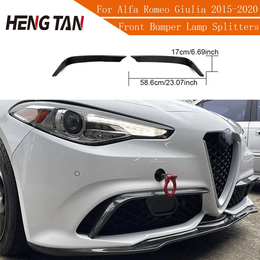 

Carbon Fiber Front Bumper Fog Light Covers Lamp Trim Splitters For Alfa Romeo Giulia Base Sedan Sport 2015 - 2020 Body kit