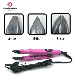 JR-611 A/B/C tip Professional Hair Extension Fusion Iron Heat Connector Wand Iron Melting Tool+EU outlet