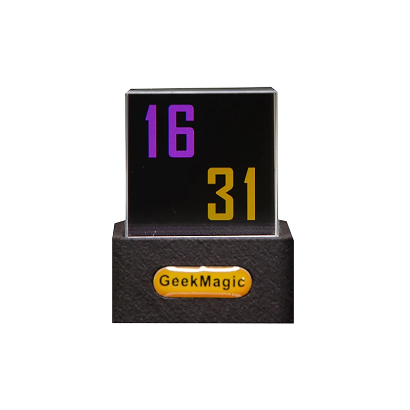 Crystal Cube Photo Display Holographic Desktop Smart Weather Station Digital Clock With GIF Animations Album