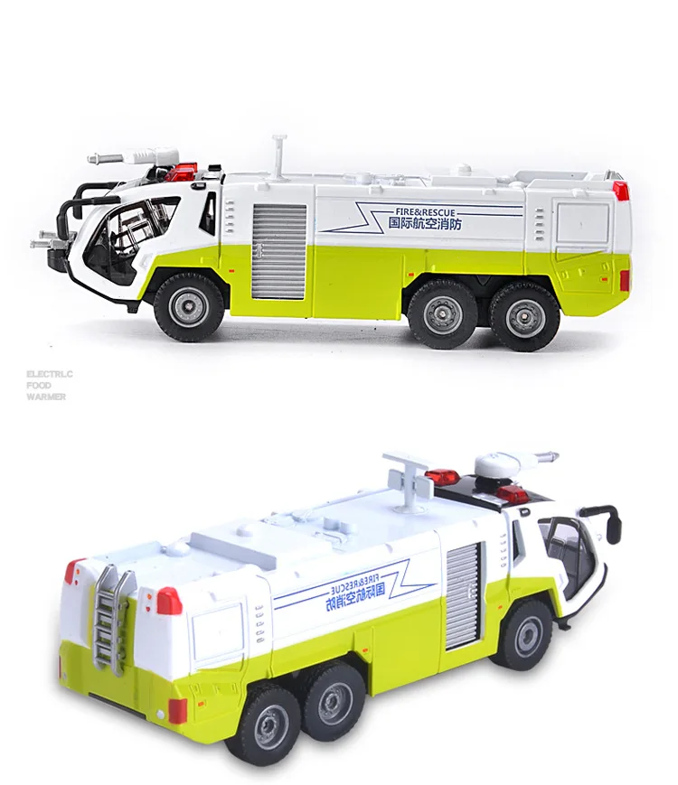 1:50 Toys Car Model Alloy Diecast Airfield Water Cannon Water Fire Rescue Truck Cars Collection Gift for Kid Hobby Toy Boys B116