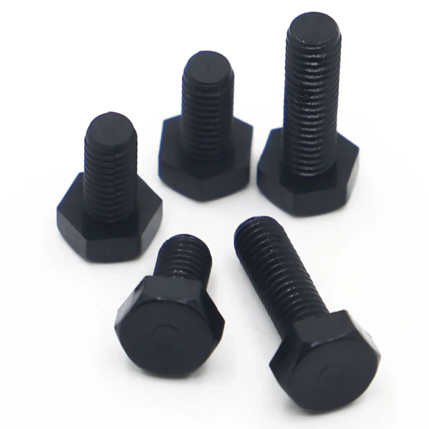 Black Nylon Hex Head Screws M3 M4 M5 M6 M8 M10 M12 Plastic Outer Hexagon Head Bolt External Hex Drive Length 6~70mm DIN933