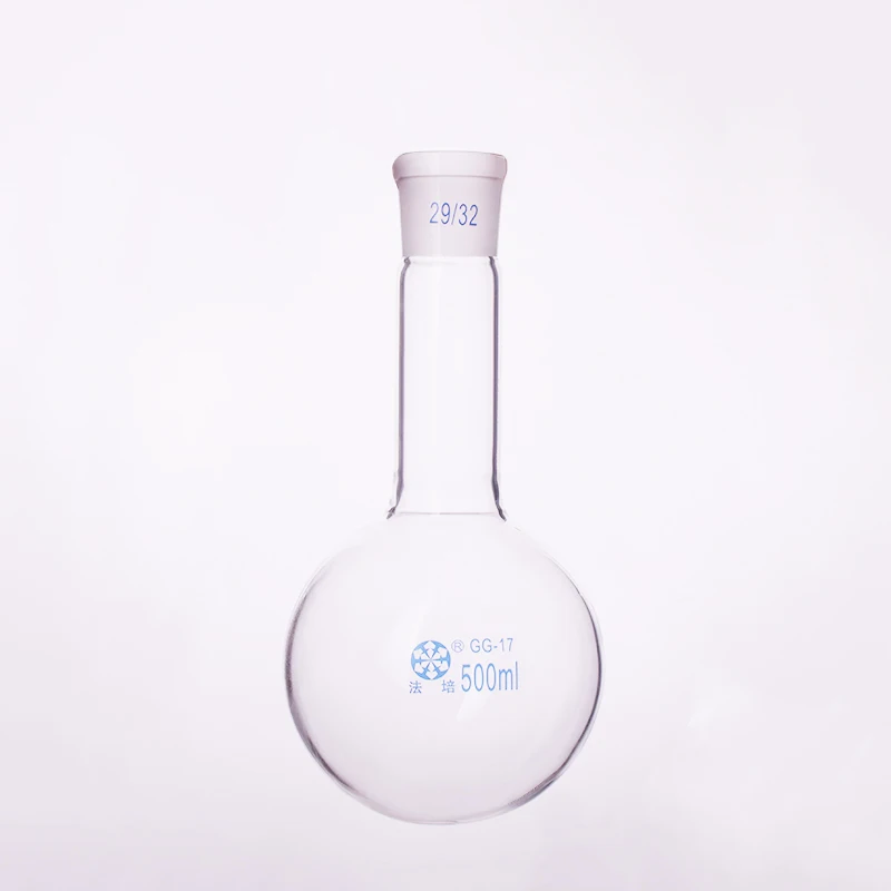 

Single standard mouth round-bottomed flask,Long neck,Capacity 500ml and joint 29/32,Single long neck round flask