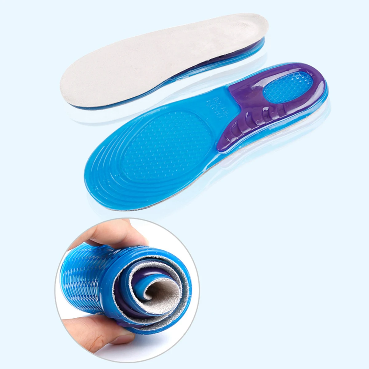 

1pcs Shock-Absorption Insoles Sweat-Wicking Deodorizing Shoe Inserts For Sports Running Jogging Size L Foot Care Tools