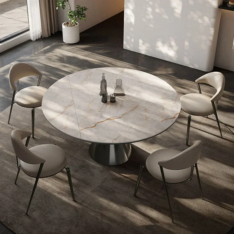 Runder Marmor-Esstisch Nordic Beauty Bequemer Wohnzimmer-Esstisch Minimalista Design Jantar KüChenmöBel-image