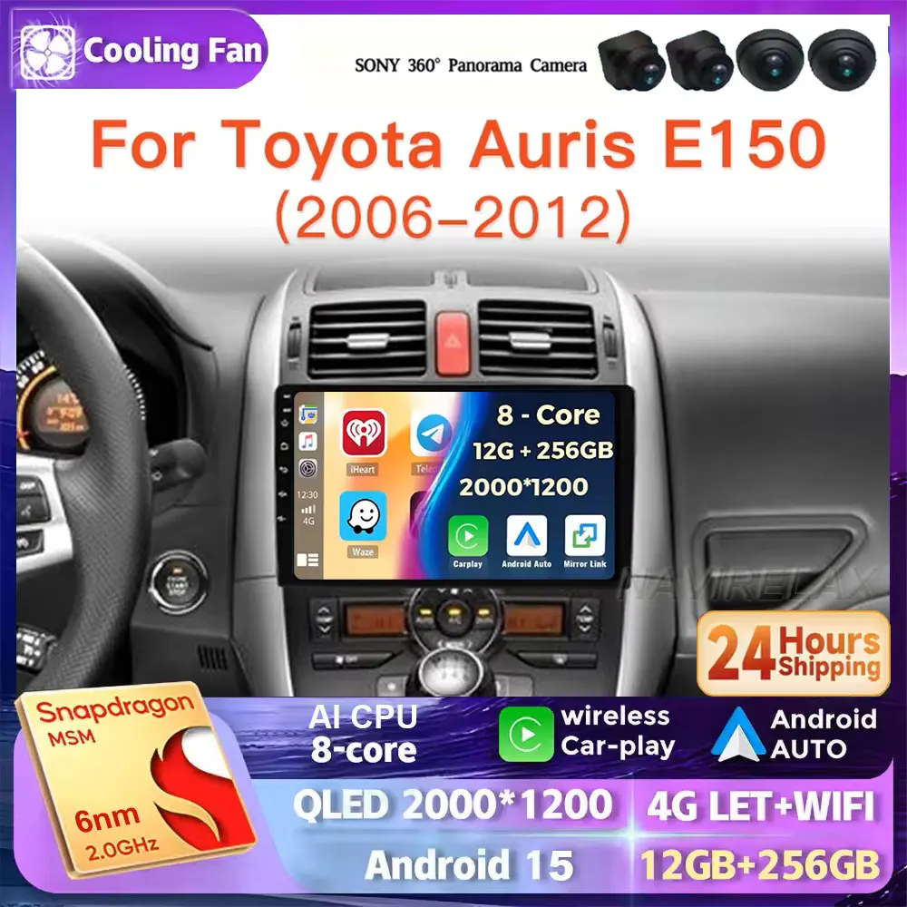 

Автомобильный стерео радио мультимедийный плеер для Toyota Auris E150 2006-2012 GPS RDS Carplay Android15 Auto 2Din без DVD головное устройство IPS Scre