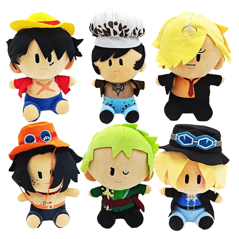 

25cm One Piece Plush Stuffed Toys Luffy Sabo Sanji Law Zoro Ace Cartoon Anime Figure Cute Dolls Kids Birthday Gifts Kawaii Decor