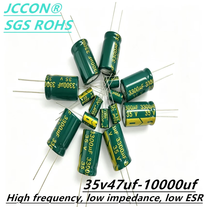 5-50pcs JCCON Capacitor 35V 47 100 220 330 470 680 1500 2200 3300 4700 10000 uF 35v 1000uf High frequency low ESR capacitor