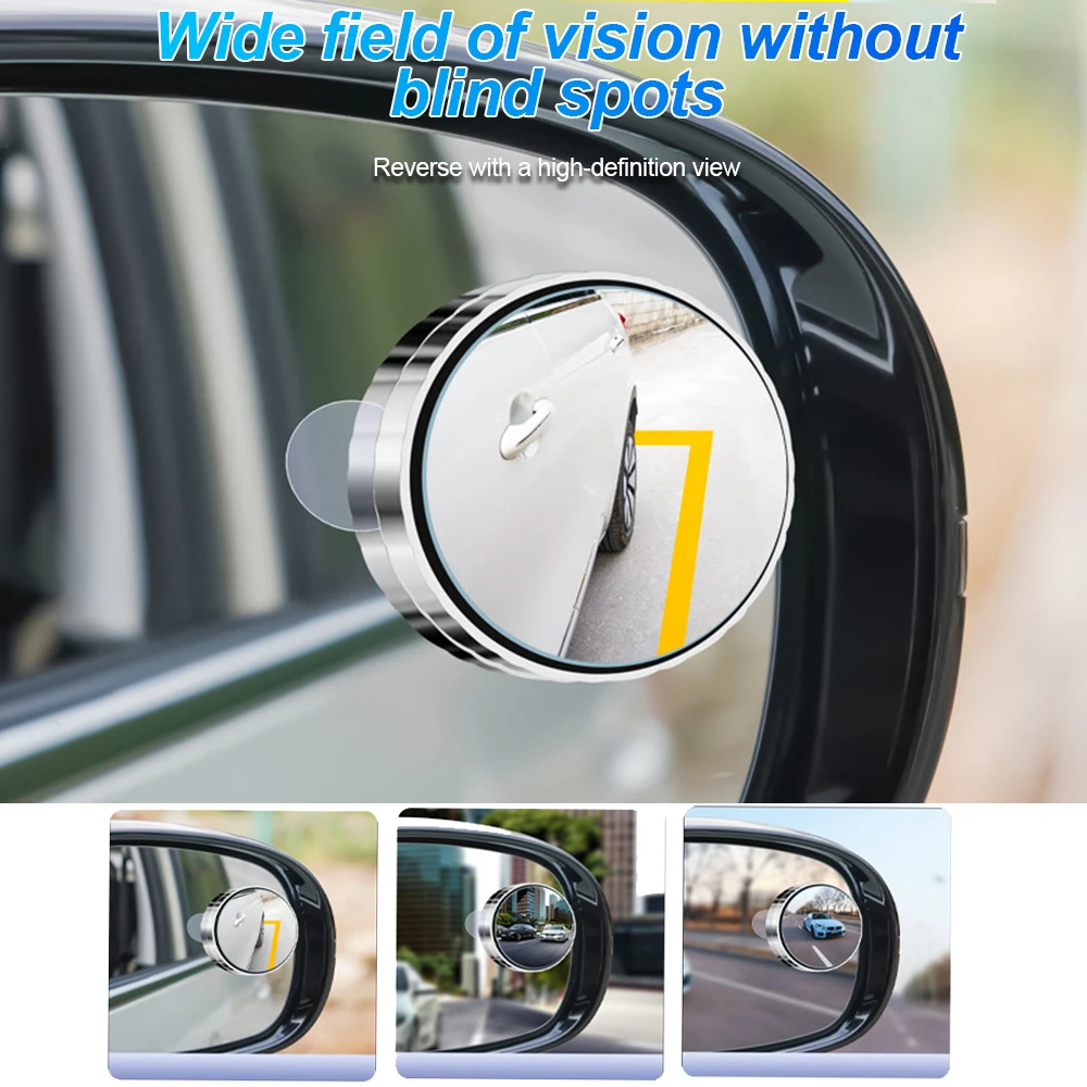 2Pcs Blind Spot Mirror For Traffic Mirror Car Rear View Mirror Full Vision 360 Wide Anger Parking Assitant Round Convex Mirror