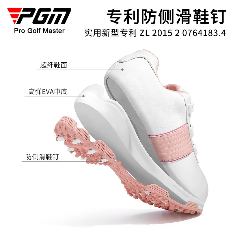 Scarpe da golf da donna PGM Scarpe da ginnastica sportive casual da donna allacciatura rapida in microfibra impermeabile antiscivolo XZ341 all'ingrosso