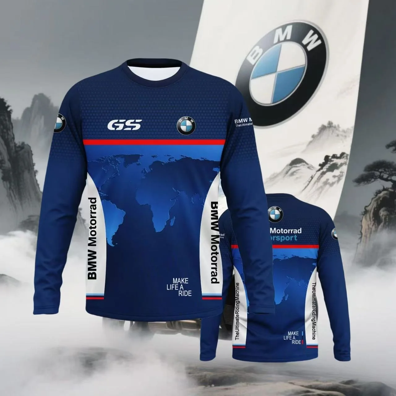 

BMW Men's Motorcycle Riding Suit, Loose and Breathable Fast Drying Off-road Racing Suit, Long Sleeve