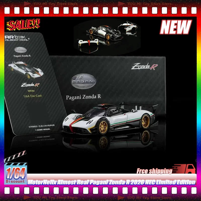 

2026 Hec Limited Edition Motorhelix 1:64 Almost Real Pagani Zonda R Alloy Miniature Die-Cast Car Model Customized Kid Toys Gifts