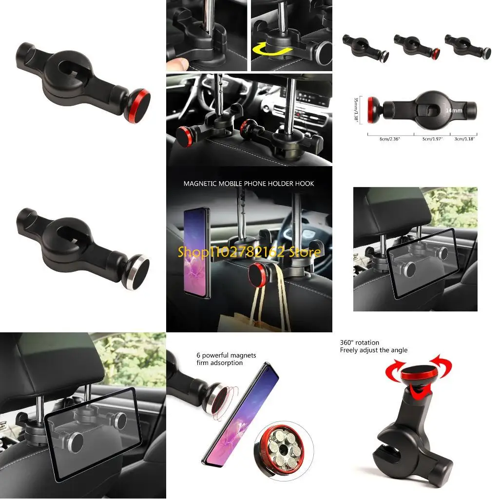 

547B Car for Seat Headrest Hooks for Car Back for Seat Hanger Storage Hook Car SUV Multicolor Handbag Clothes Coats