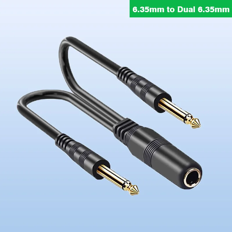 Large 2-core 6.5mm Female To Dual 6.5mm Male 6.35 Large 2-core Left and Right Channel 1/2 Audio Card Conversion Audio Cable