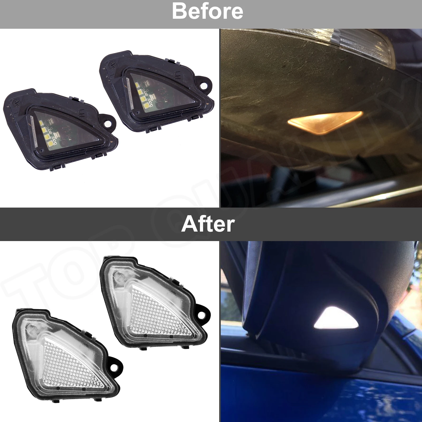 Luz LED para espejo lateral, lámparas de charco para Skoda Octavia Karoq Kodiaq Superb 2 piezas 6000K blanco para VW t-roc A1 2018-
