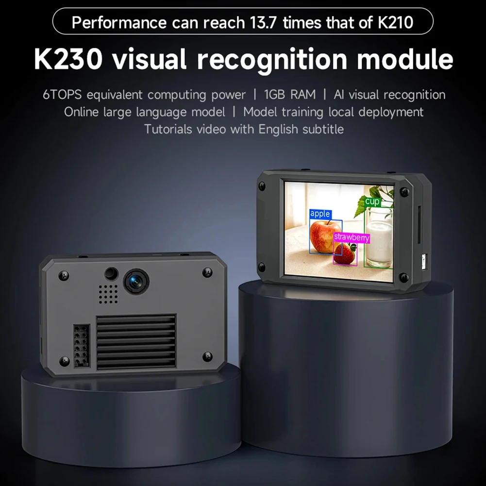 OKgood K230 Al Visual Recognition Camera Module with 2.4-Inch HD Touch Screen Large Memory for Robot Kit, with Fixed Bracket