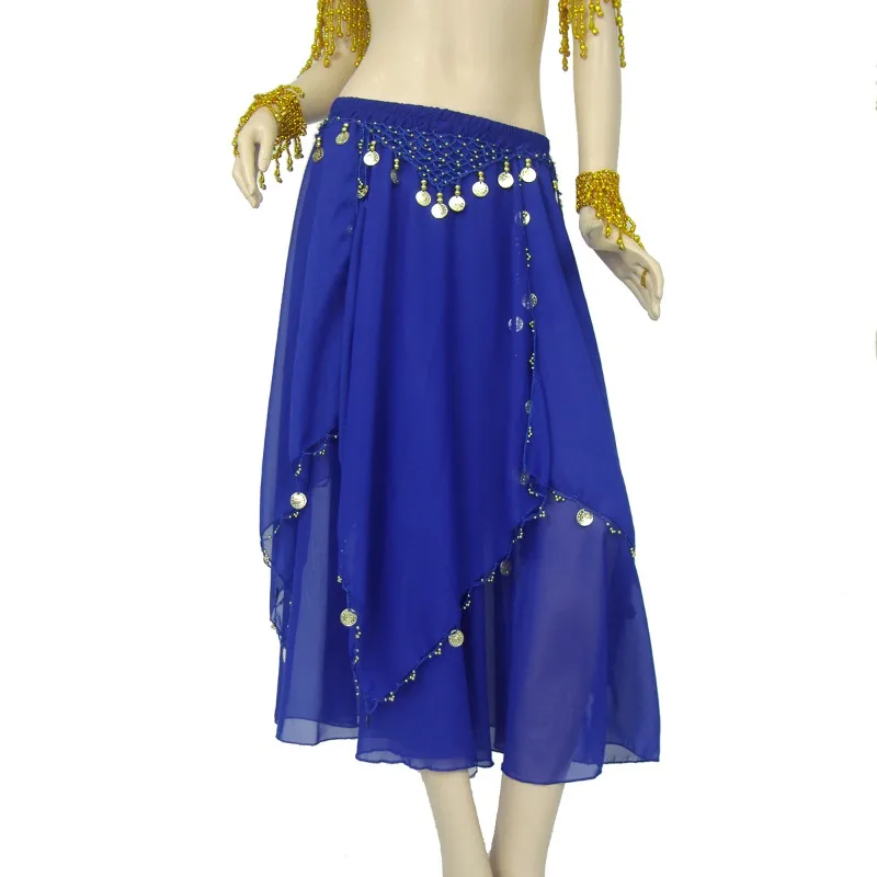 Saia longa de gaze de chiffon personalizada, trajes de dança do ventre, saia irregular