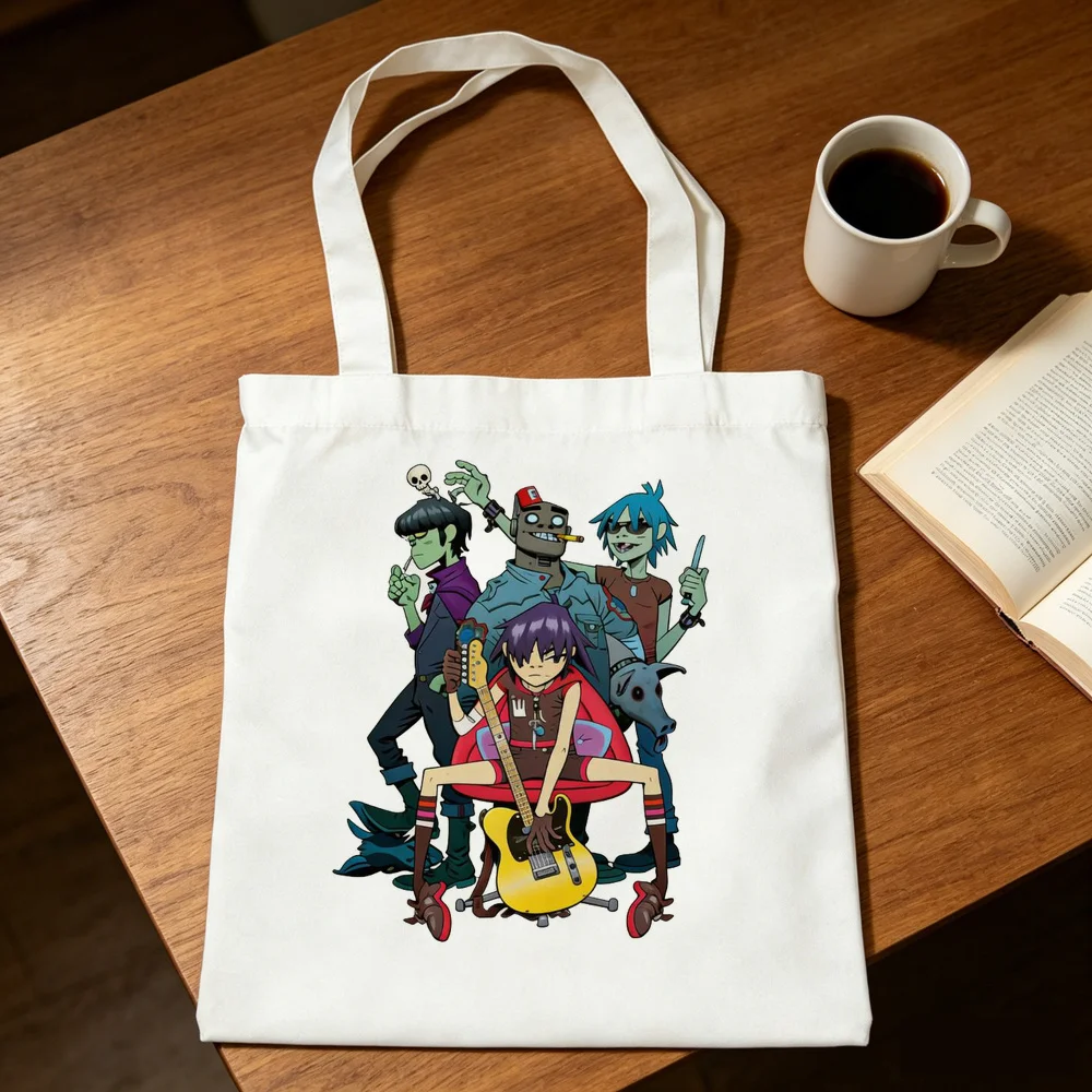 Gorillaz tote bag shoulder  einkaufstasche personnalisable torba na zakupy shopper woman