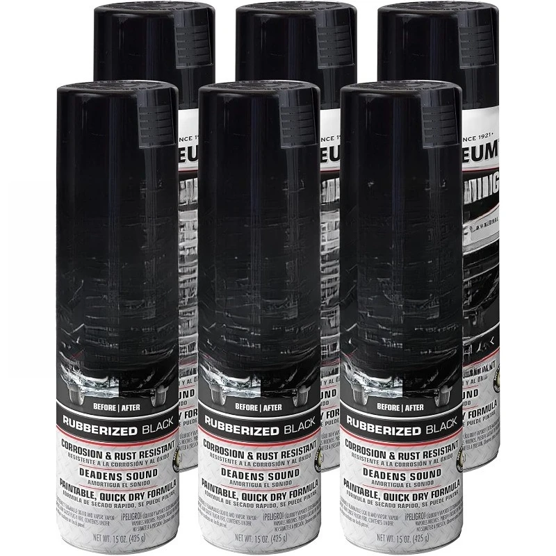 

248656-6PK Распылительная краска для подкрытия профессионального класса Stops Rust, 15 унций, прорезиненный черный, 6 шт. в упаковке