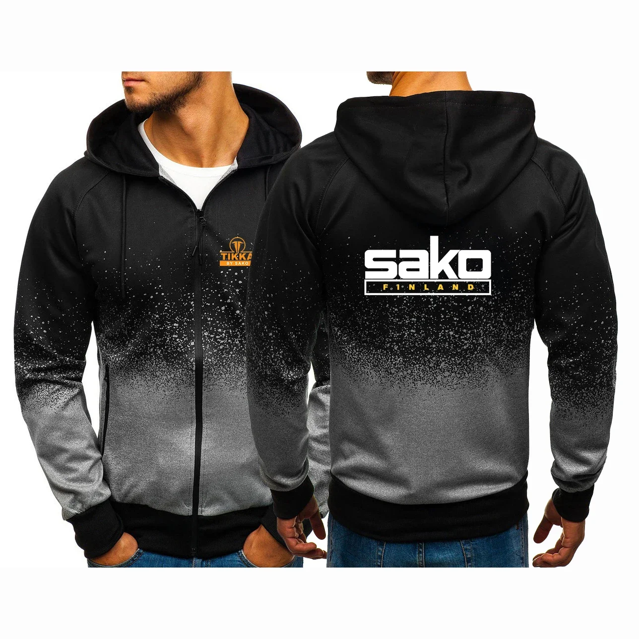 

Tikka By Sako Finland Firearms Logo 2024 Men's New Long Sleeves Zipper Hoodie Casual Gradient Color Cardigan Coat Sweatshirt Top