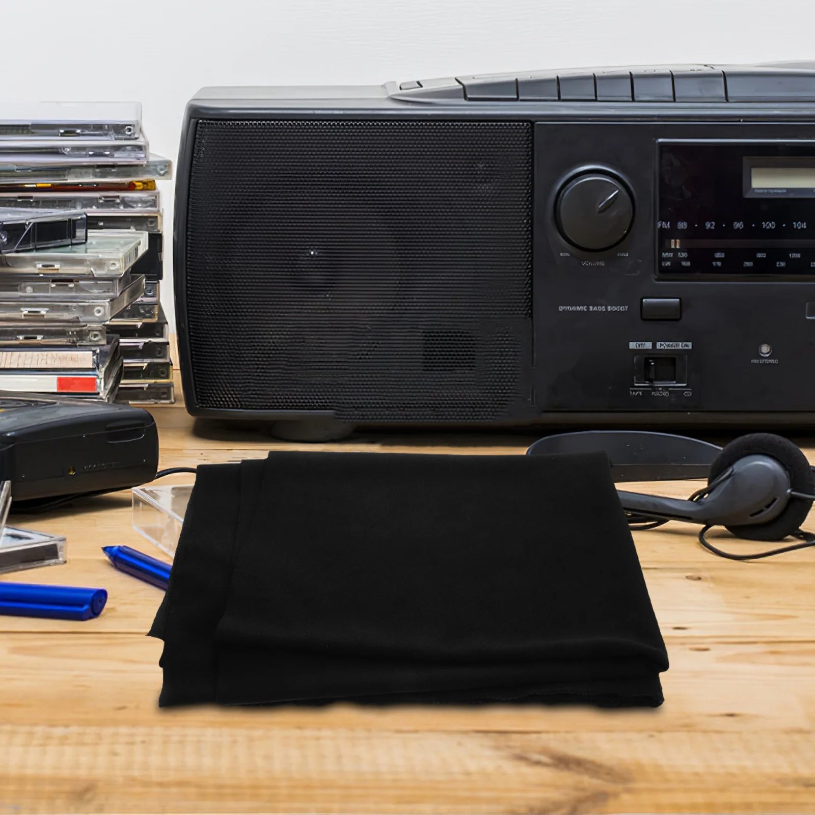 1.6Mx0.5M مكبر صوت شواء قماش أسود مرن مقاوم للغبار شبكة الصوت النسيج غطاء بديل مكبر الصوت العالمي-ستيريو صوتي #5