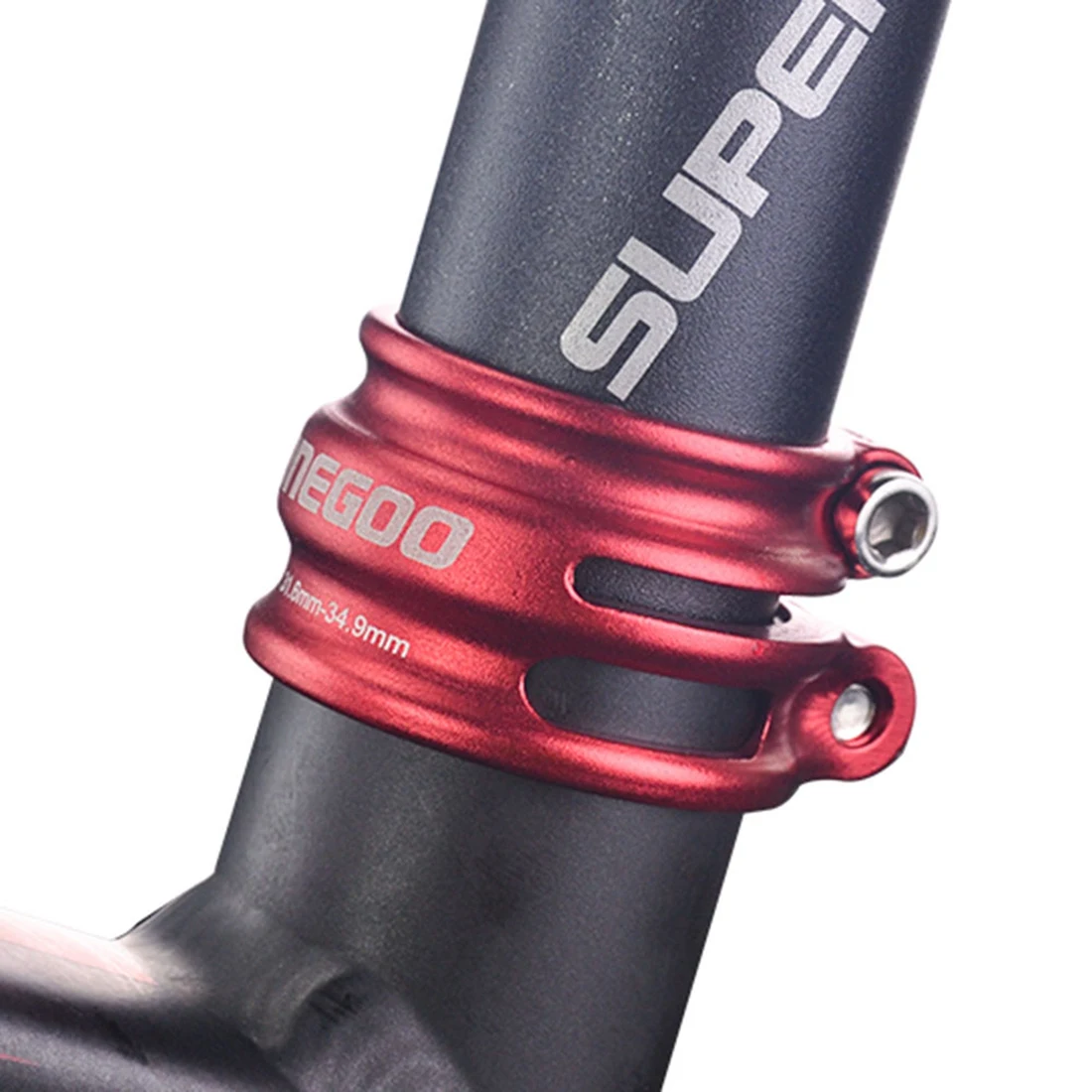 Double Layer Adjustable Bicycle Seatpost Clamp Aluminium Alloy MTB Road Bike Seatpost Tube Clip,Black 27.2-31.8mm