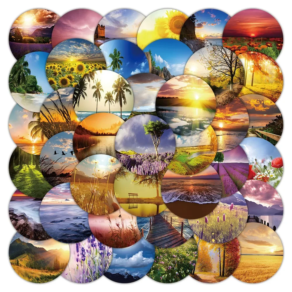 10/50Pcs Stickers Set Garden Star Sunset Sky Scenery Journal Stickers Planner Diy Crafts Embellishment Diary Supplies Wall Decal