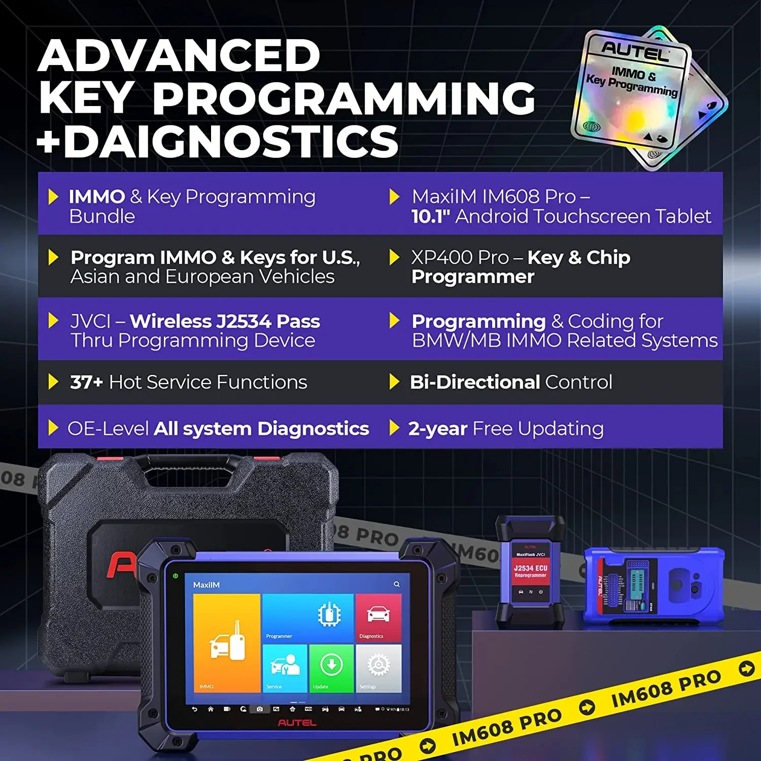 Autel Maxilm IM608 Pro Immo Key Programmer 2, сканер Im508 Im608, диагностические инструменты для программирования ECU Autel IM608 Pro