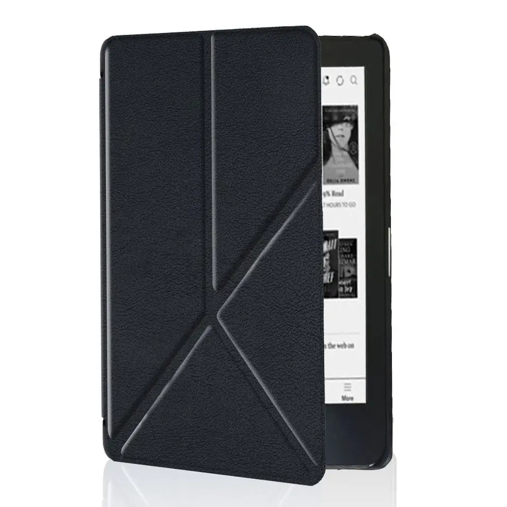 6-Zoll-E-Reader-Hülle, magnetischer, mehrfach faltbarer Ständer, intelligente Abdeckung, stoßfeste Folio-Abdeckung aus Leder für Rakuten Kobo Nia N306