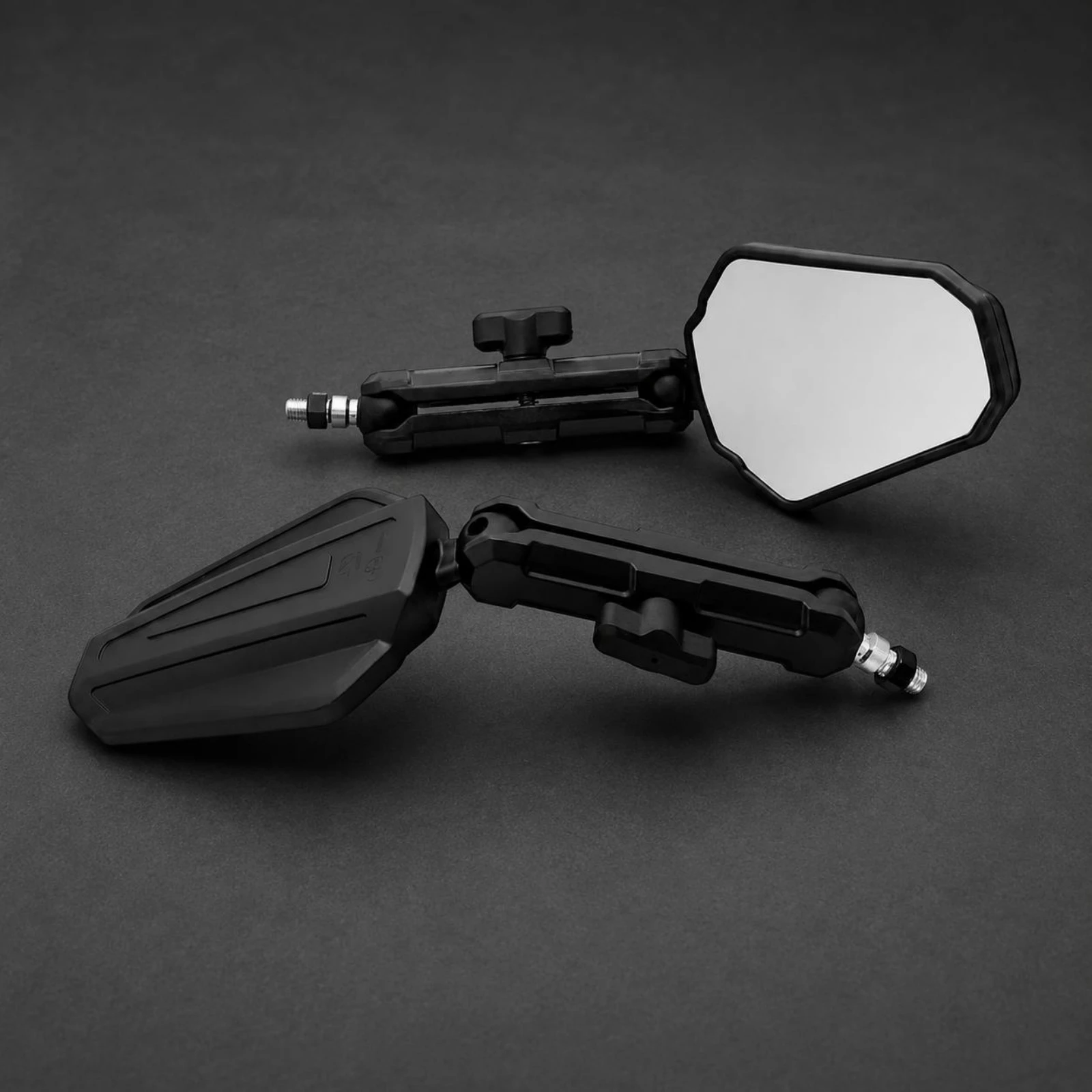 Rear View Motorcycle Mirror Set Foldable Anti-theft Impact Resistant Off-road Accessory for Daily Commute and Adventure