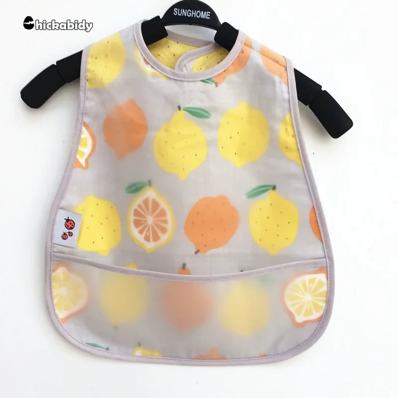 Baby Bibs EVA WaterproofLunch Bibs Cartoon FruitsPrinting Infants Bibs BoysGirls Feeding Burp ClothsBibs Apron Clothing