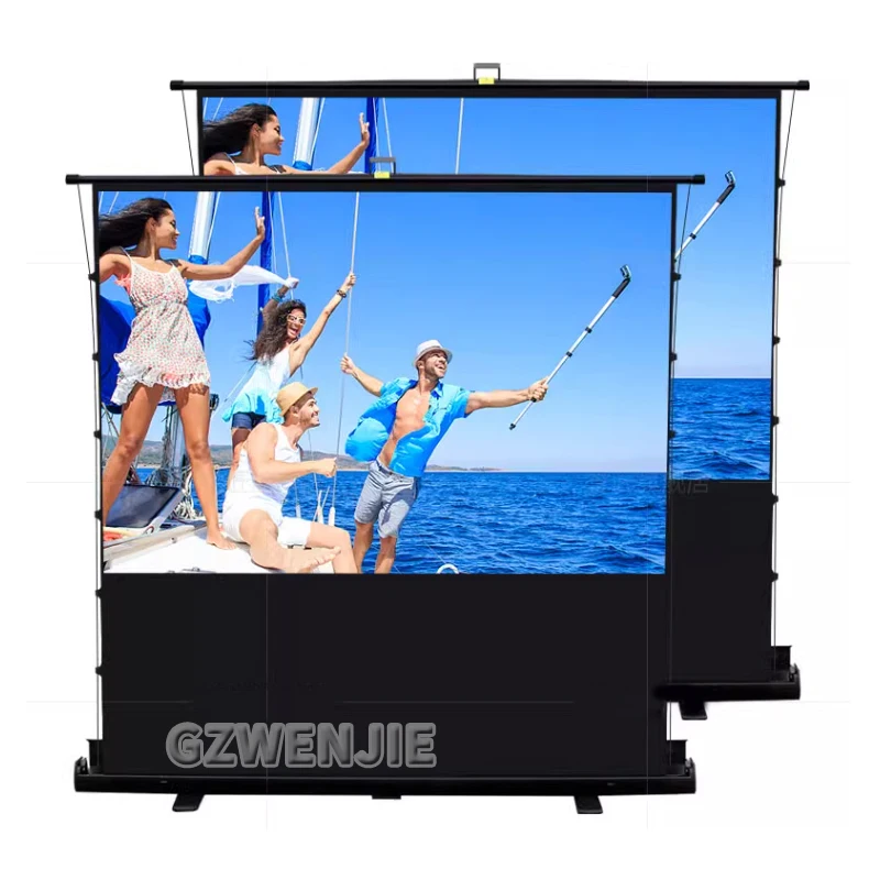 

Projector Screen With Stand Foldable Gray Wrinkle-Free 72-110 inch 16:9 Screen 3D/4K Installation-free For Home Theater Indoor