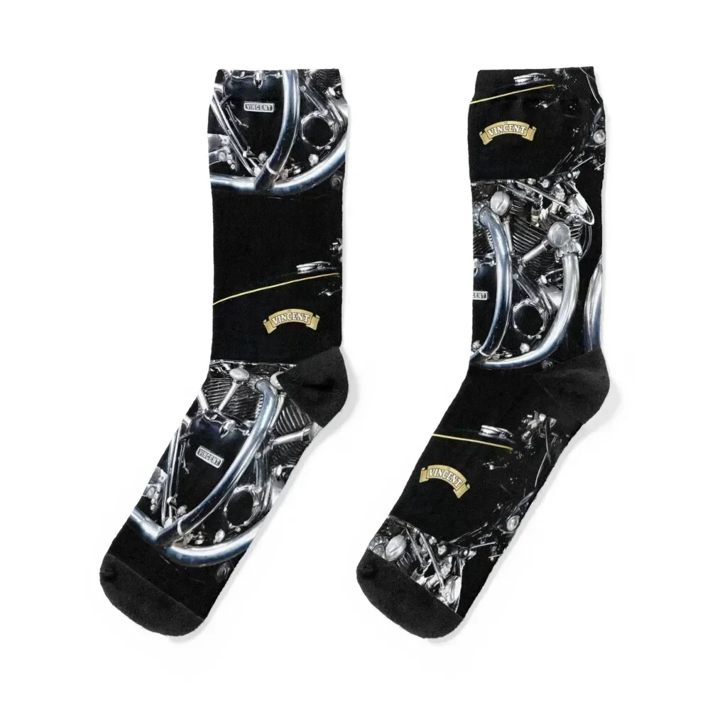 Vincent Black Shadow Engine Socks funny gifts luxury winter gifts essential Socks Women Men's