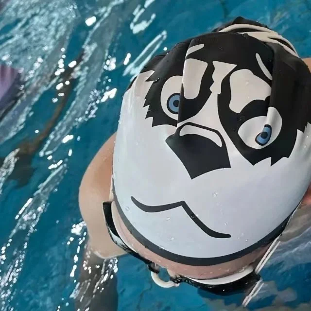 

Husky Silicone Swimming Cap High Elasticity Large Size Comfortable Cute Unisex Waterproof Swimming Cap for Men And Women