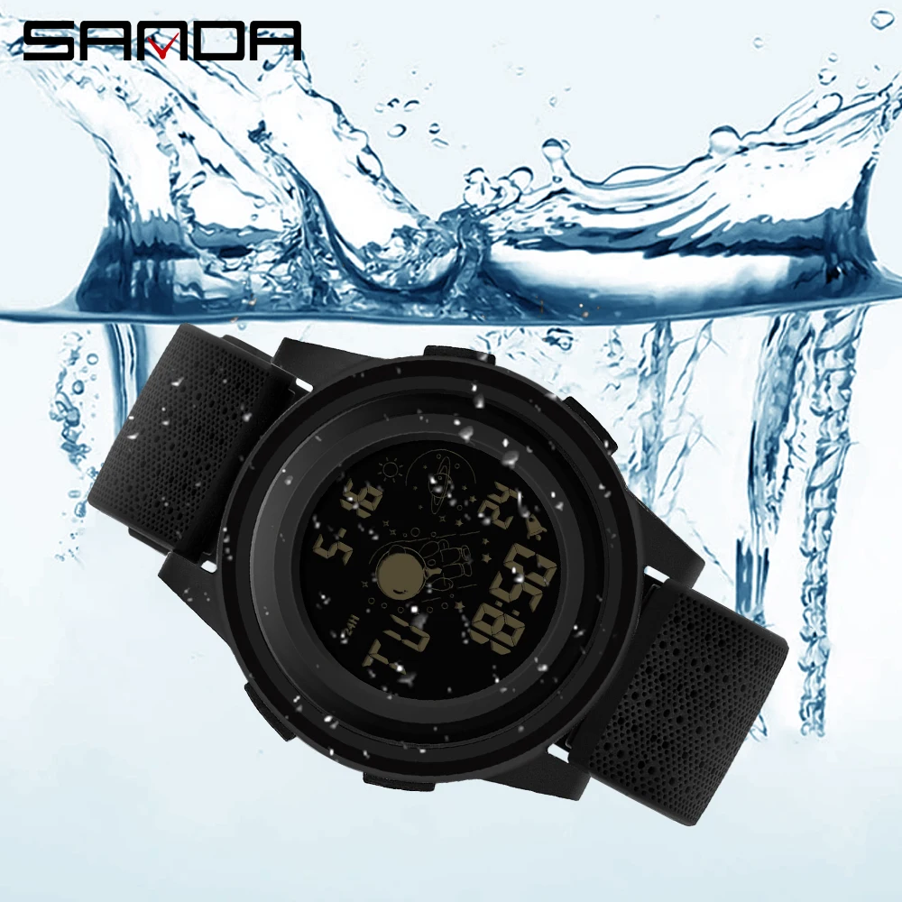 

Sanda 2153 Back light Display Countdown Digital Sport Watches Mens 5bar Waterproof Stopwatch Electronic Wristwatch montre homme