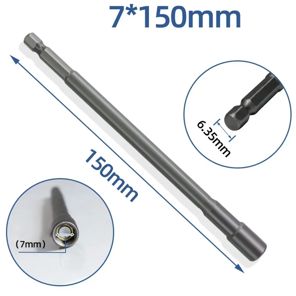 150Mm Lange 6Mm-19Mm Dopsleutel Zeskantmoer Boor Boor Verlenghuls Voor Pneumatische/Elektrische Schroevendraaiers Pistoolboor