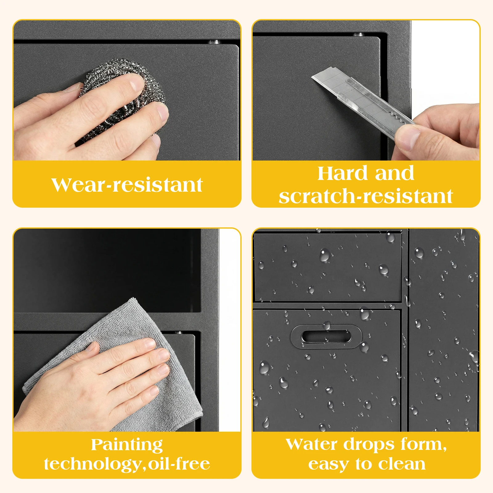 

Space-Saving Toilet Side Shelf Waterproof Simple Toilet Storage Cabinet with Tipping Bucket Trash Can for Bathroom/Kitchen/Hotel