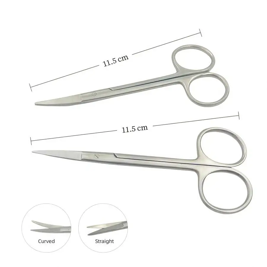 

Dentistry Lab Instrument Stainless Steel Dental Surgical Scissors Straight/Curved Tip Gold Plated Handle Dentist Tools