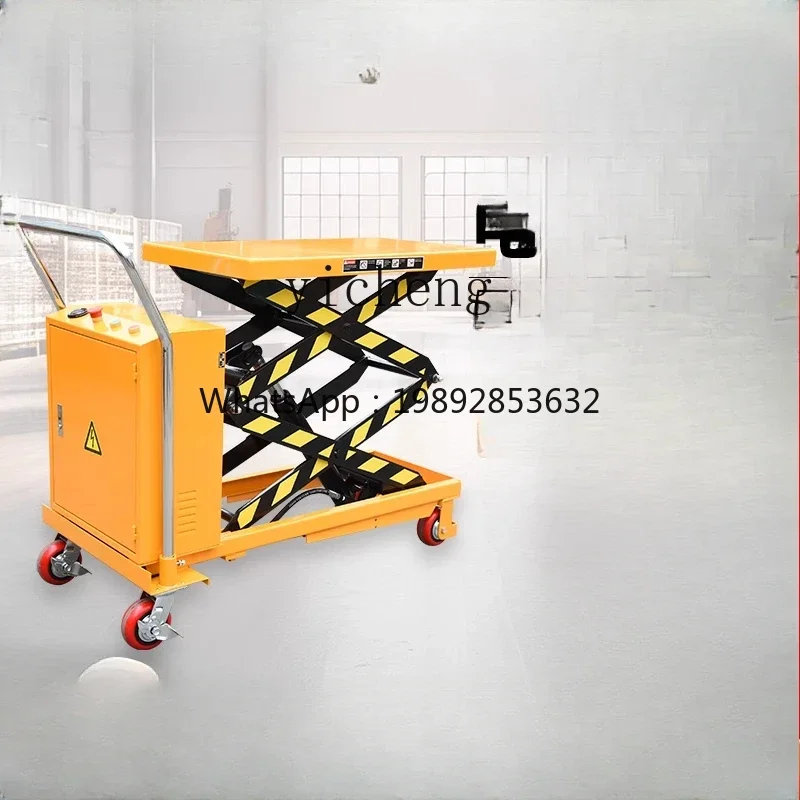 JX electric hydraulic platform car mobile hand push walking lifting platform scissor lift car