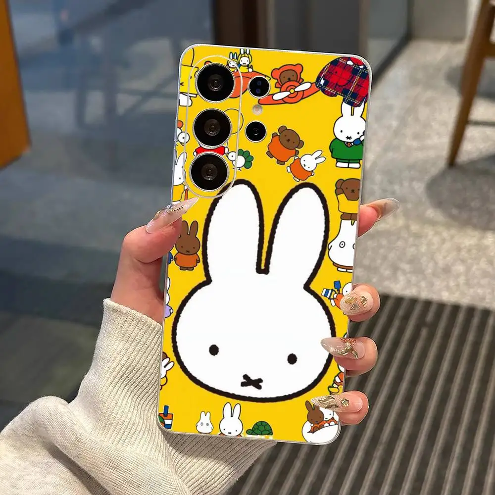 

C-Cute Rabbit M-Miffy Phone Case For Samsung S25,S24,S21,S22,S23,S30,Ultra,S20,Plus,Fe,Note,10,9,5G Transparent