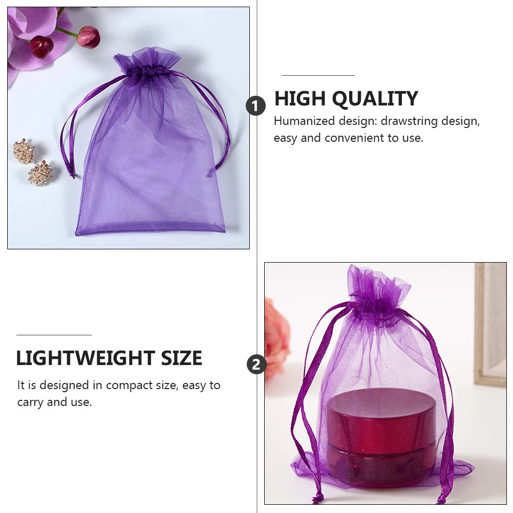 

100 Pcs Gift Bag Jewelry Cloth Pouch Beam Port Drawstring Fabric Goody Wrapping Candy Storage Bags