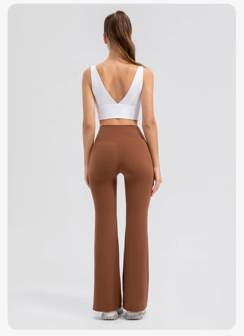 Atmungsaktive Serie Damen-Yogahose mit hoher Taille – Booty Lifting Flared Leggings, nahtlose Nylon-Spandex-Workout-Strumpfhose, Fitnessbekleidung