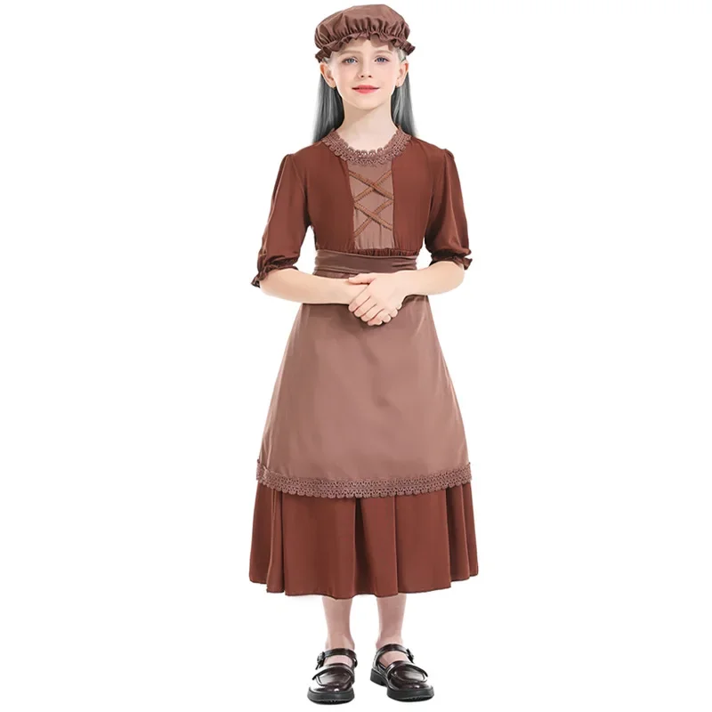 Little Red Riding Hood Story Wolf Grandmother Cosplay Costumes Brown Grandma Halloween Game Stage Party Dress Up