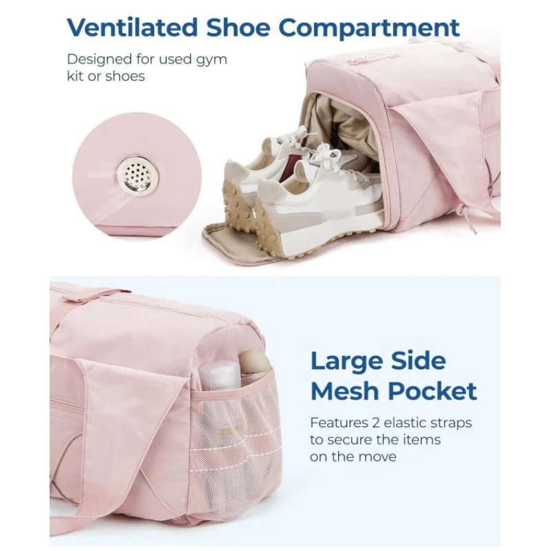 Large Capacity Fitness Bag Women Sports Yoga Handbag Lightweight Multi-Layer Travel Bag Dry and Wet Separation Shoulder Bags