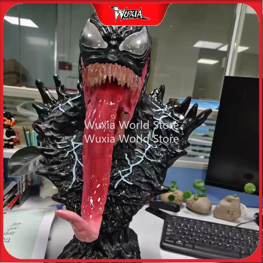 

В наличии 50 см, фигурка с бюстом от яда, комиксы Marvel, аниме-фигурки, коллекция из смолы, украшения для рабочего стола, лучший подарок для детей